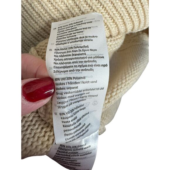 Barbour NWT Elisha Long Dleeve Wool Blend Sweater Dress in White Pepper Size 12 - Picture 12 of 15